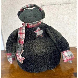 Vintage Gund Ribbits Frog Plush Patchwork Star Scarf Muffler Ear Muffs R…